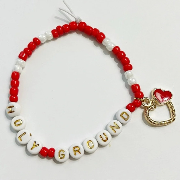 Handmade Jewelry - Taylor Swift Eras Tour Friendship Bracelet Holy Ground Red Heart Charm